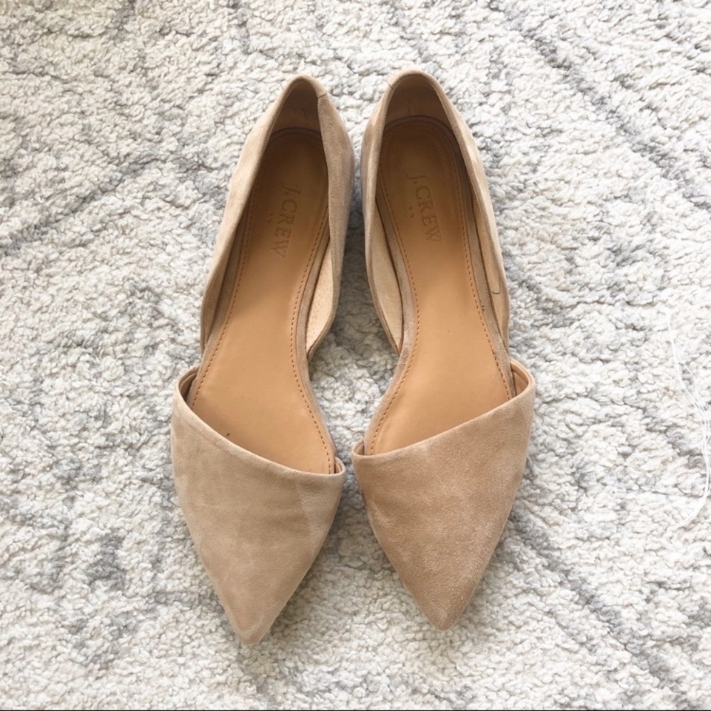 J.Crew D’Orsay Beige Suede Flats 🤎